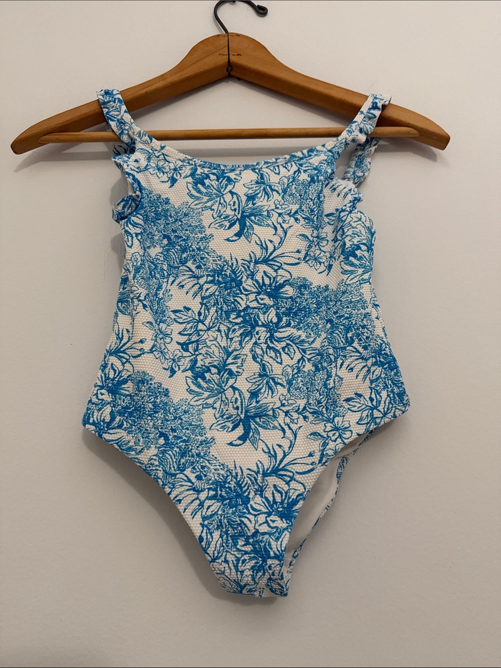 Sundek Blue and White Floral One-Piece Swimsuit for Kids Cottagecore Summer